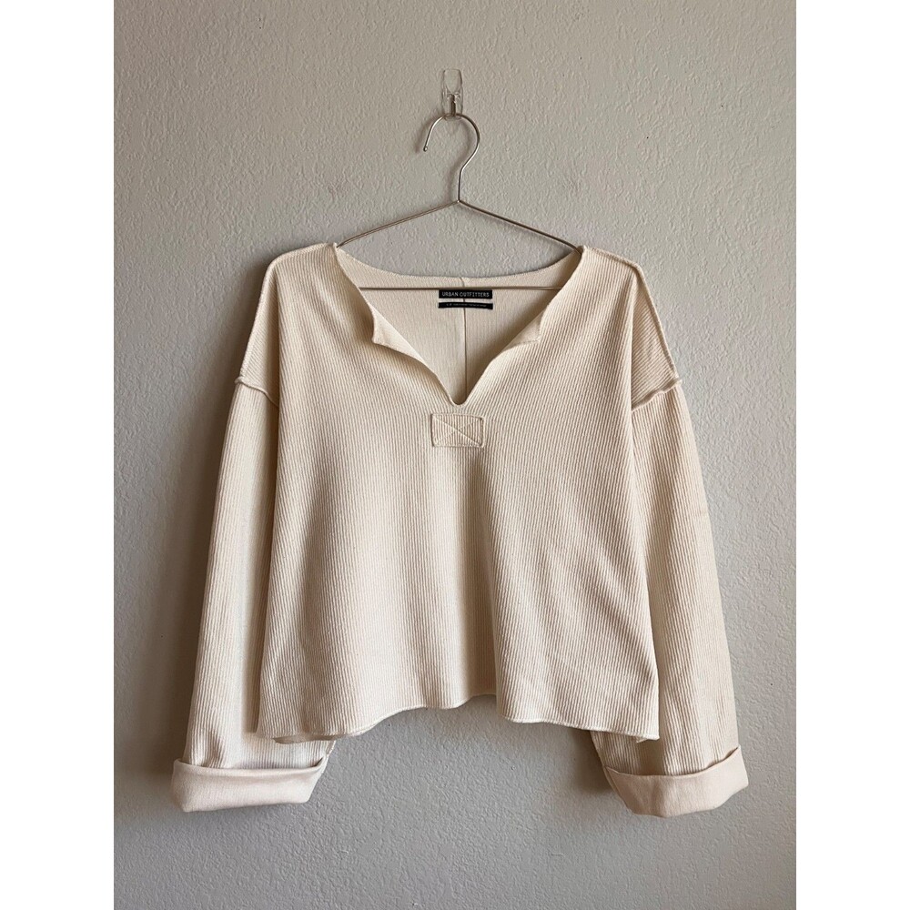 Urban Outfitters Jax Inside Out Notch Neck Top in Ivory Size SMALL